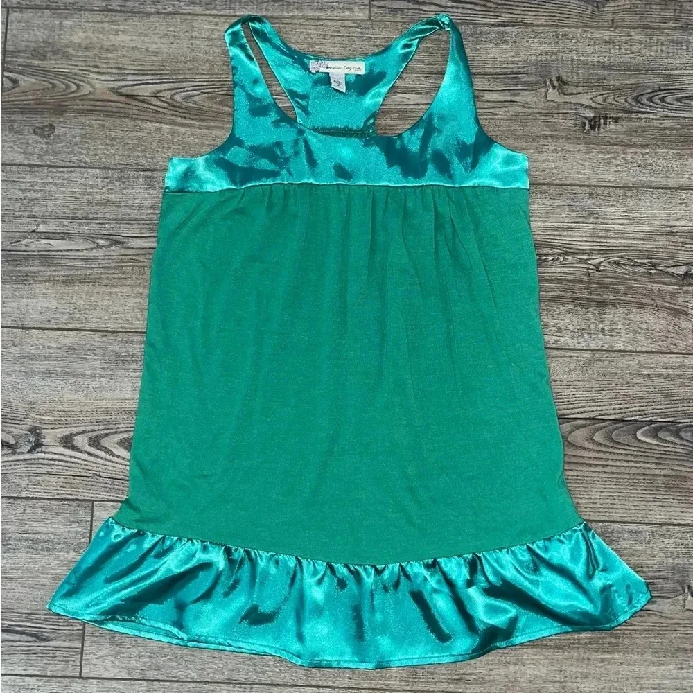 Green modal / cotton shirt size small